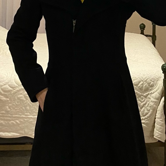 Jones New York classic A-line zip wool blend coat, fitted and elegant - Picture 6 of 7